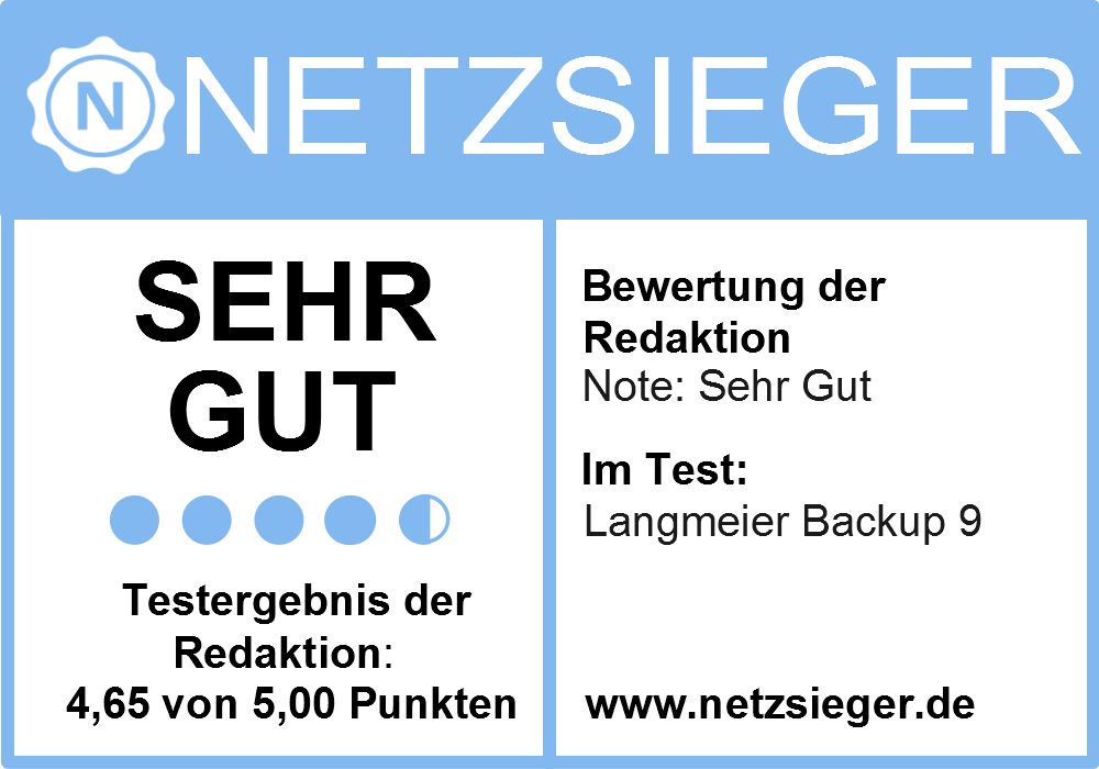 Netzsieger: Sehr gut